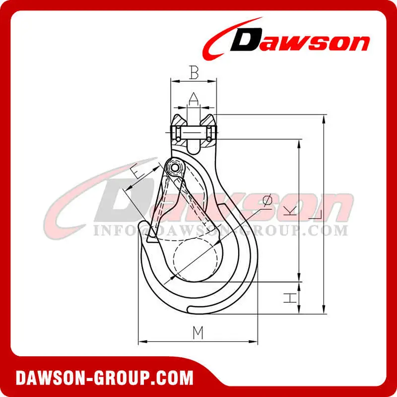 DS1025 G100 Clevis Sling Hook with Cast Latch for Chain Slings