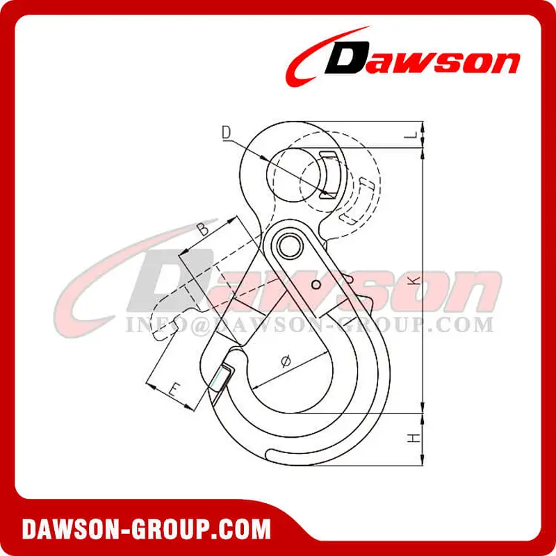 DS077 G80 Special Eye Self-locking Hook for Crane Lifting Chain Slings