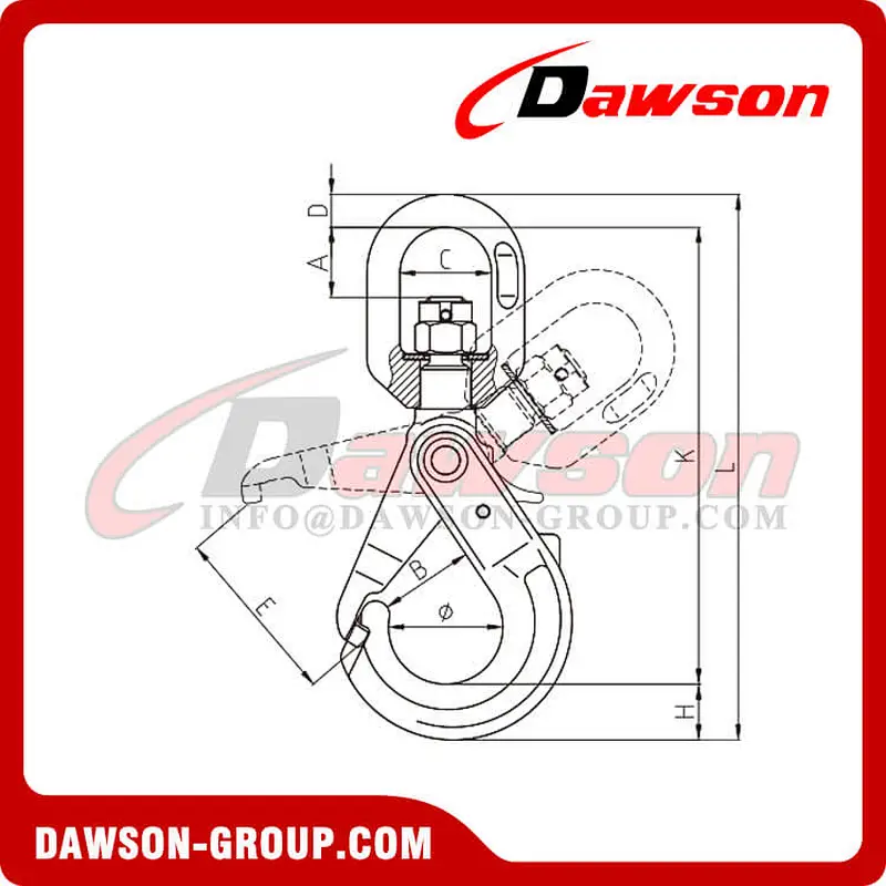 DS343 G80 Special Swivel Self-Locking Hook for G80 Chains