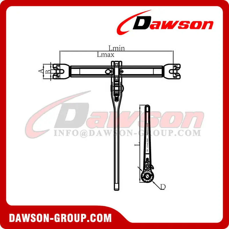 DS1032 G100 Clevis Type Ratchet Load Binder Without Link and Hooks for Transport Lashing