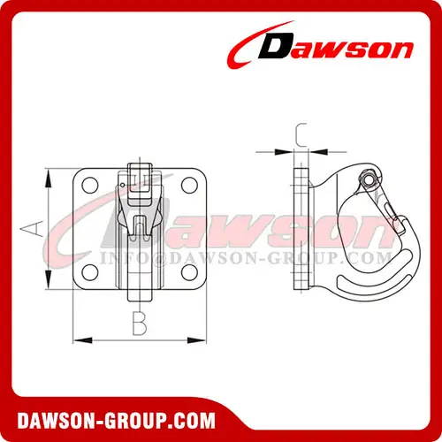 DS884 Weld-on Hook with Base