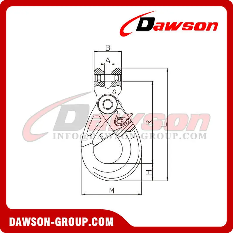 DS766 G80 European Type Clevis Self-Locking Hook