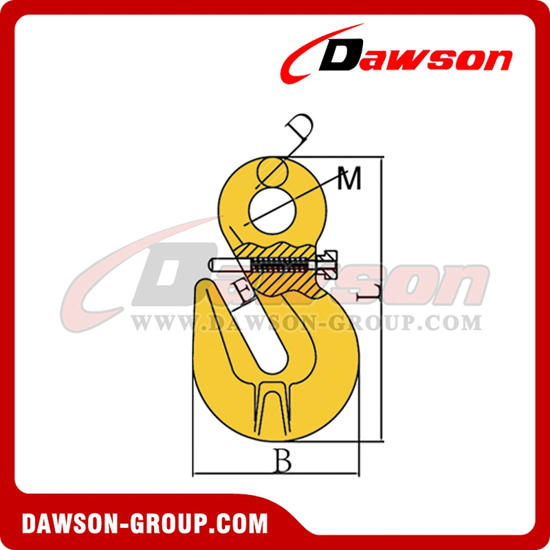 DS317 G80 Eye Shortening Cradle Grab Hook with Safety Pin for Lashing Chain