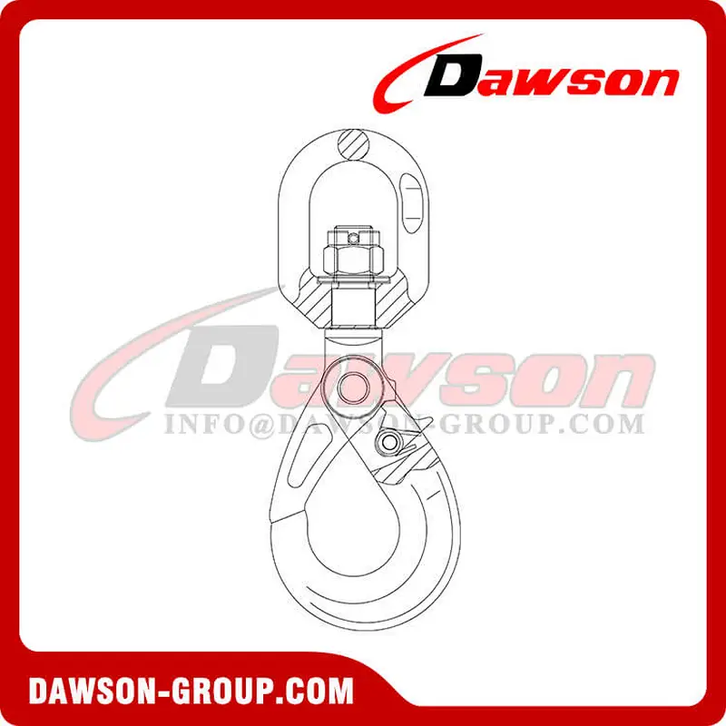DS767 G80 / Grade 80 European Type Swivel Self-Locking Hook