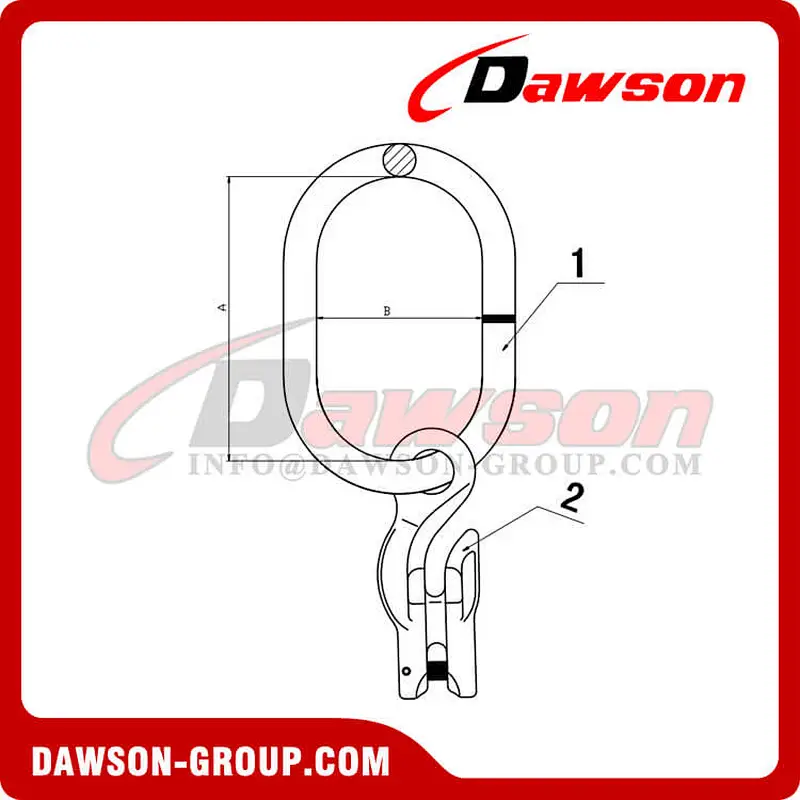 DS1073 G100 Master Link with Eye Grab Hook with Clevis Attachment for Adjust Chain Length