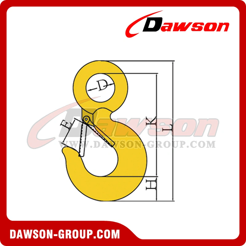 DS039 G80 Eye Sling Hook with Latch for Lifting Chain