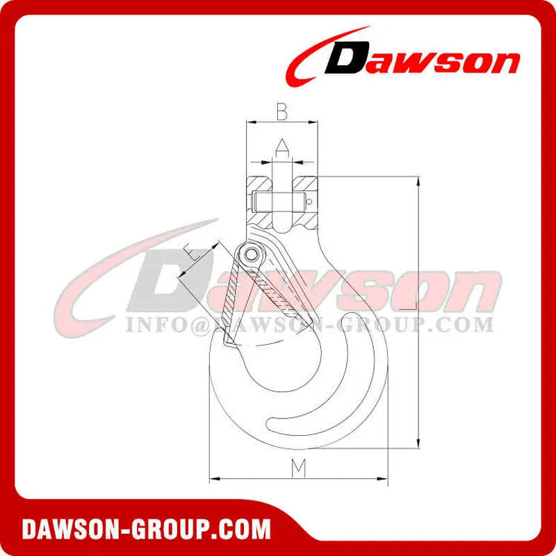 DS247 G80 Italian Type Clevis Slip Hook with Cast Latch for G80 Chain