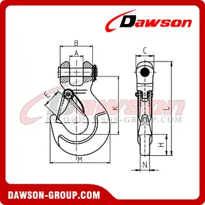 DS883 G80 Forged Super Alloy Steel DINIMA Clevis Sling Hook