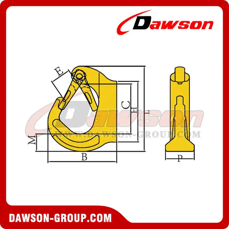 DS019 G80 Weld On Hook with Forged Latch
