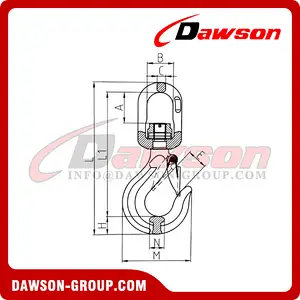 DS788 G80 Swivel Hook with Latch with Bearing for Crane Lifting Chain Slings