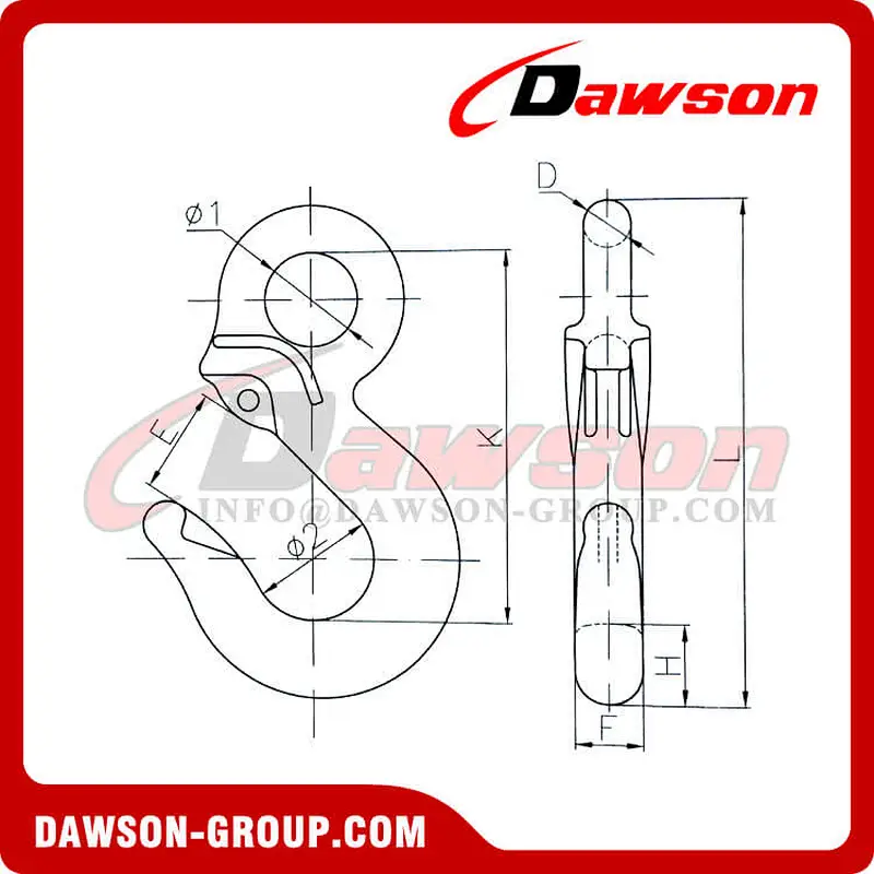 DS218 G80 Eye Sling Hook for Chain Slings