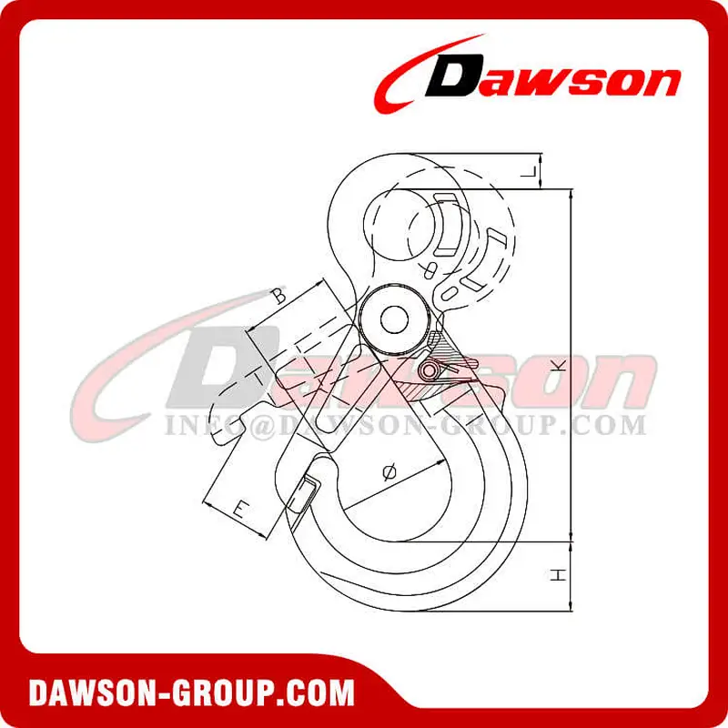 DS770 G80 Eye Self-locking Hook, Forged Eye Selflocking Hook