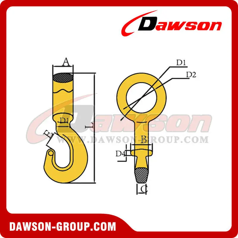 DS026 G80 Forged Alloy Steel Twist Eye Choker Hook for Chain Slings