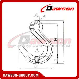 DS116 G80 Forged Alloy Steel Eye Foundry Hook With Flat on Eye