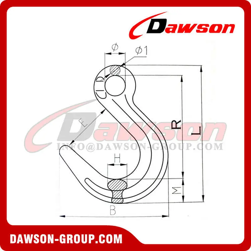 DS116 G80 Forged Alloy Steel Eye Foundry Hook With Flat on Eye