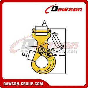 DS236 G80 Long Body Clevis Self-locking Hook for Web Sling