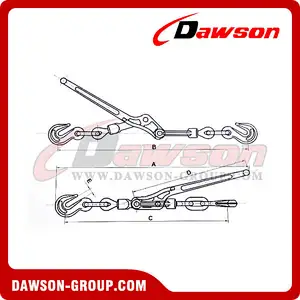 Lever Type Load Binder With Grab Hook, Forged Steel Lever Chain Binder