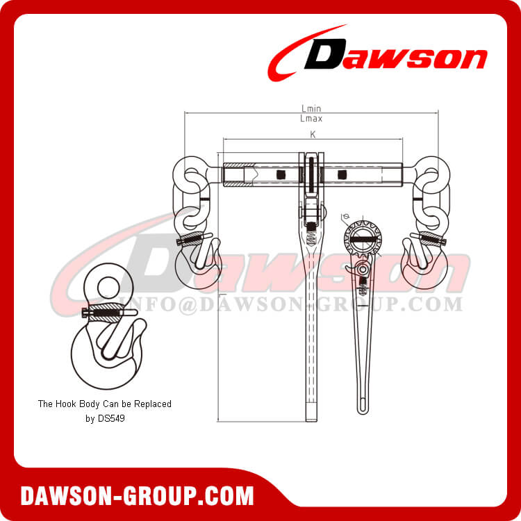 DS753 G80 Ratchet Binder with Safety Hooks to EN 12195-3, Grade 80 Ratchet Type Load Binder - Dawson Group Ltd. - China Manufacturer, Factory, Supplier