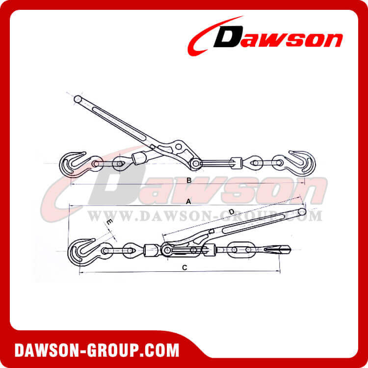 Lever Type Load Binder With Grab Hook, Forged Steel Lever Chain Binder - Dawson Group Ltd. - China Manufacturer, Factory