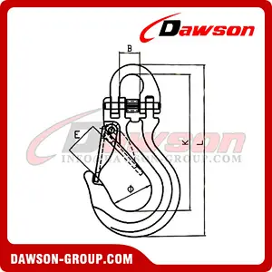G80 Hook with Half Link For Webbing Sling