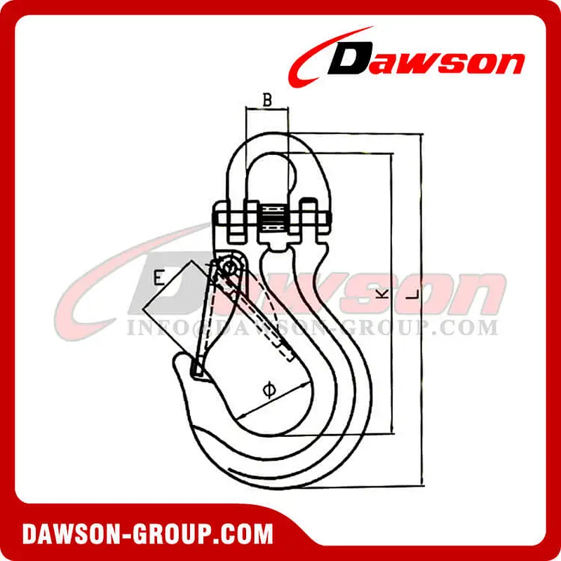 G80 Hook with Half Link For Webbing Sling