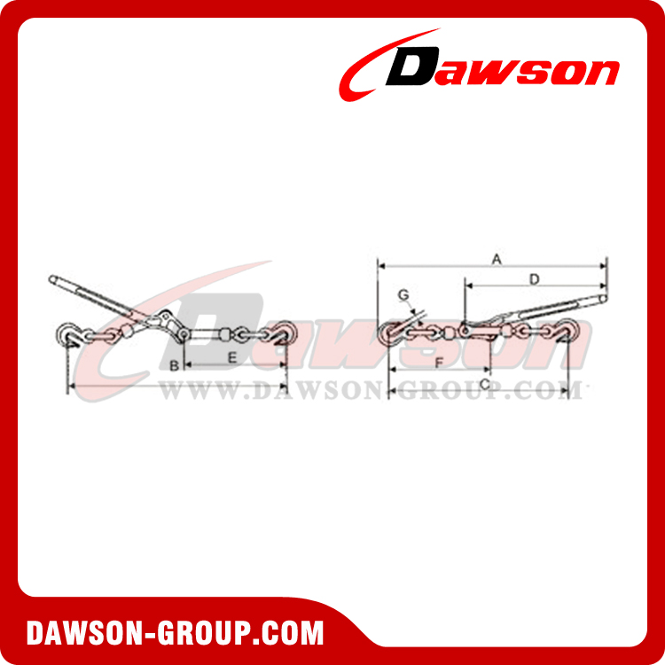 Lever Type Load Binder With Grab Hook, Forged Steel Lever Chain Binder - Dawson Group Ltd. -Manufacturer, Factory, Supplier