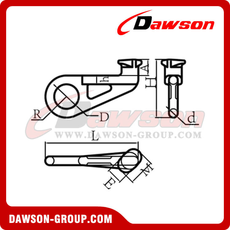 DS633 G80 CONTAINER HOOK LEFT TYPE 45° - DAWSON GROUP LTD. - CHINA MANUFACTURER, SUPPLIER