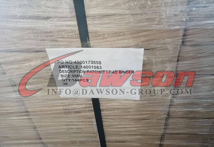 Package of G80 Ratchet Binder With Safety Hooks to EN 12195-3, Grade 80 Ratchet Type Load Binder - Dawson Group Ltd. - China Manufacturer, Supplier