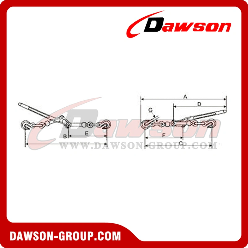 Lever Type Load Binder With Grab Hook, Forged Steel Lever Chain Binder