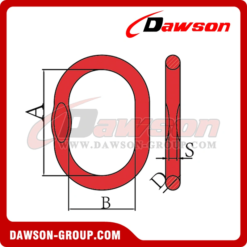 DS093 G80 A344 U.S. Type Welded Master Link with Flat for Chain Lifting Slings  Wire Rope Lifting Slings