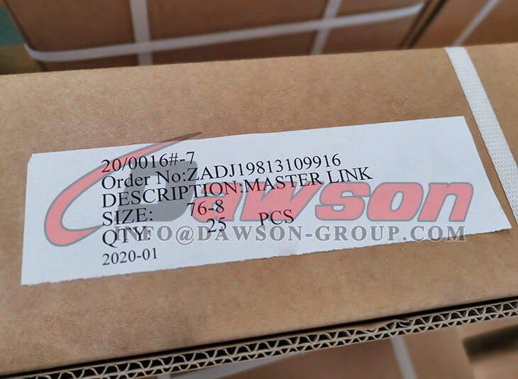 Package of DS033 A-343 G80 European Type Master Link for Chain Lifting Slings Wire Rope Lifting Slings - Dawson Group Ltd. - China Manufacturer