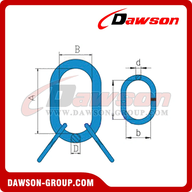 DS096 G80 Welded Master Link Assembly With Flat for Steel Wire Rope Slings / Chain Slings