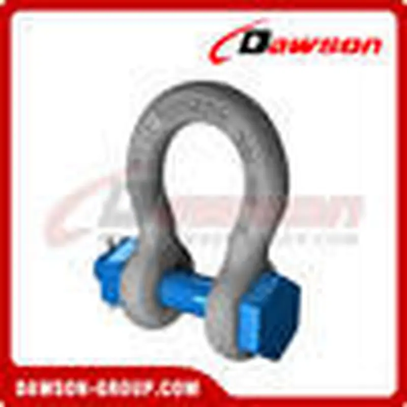 Dawson Brand Hot Dip Galvanized US Type Bow Shackle with Safety Pin, EN 138892003+A12008 Anchor Shackle, S6 Bolt Type Anchor Shackle