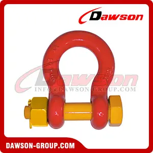 G8 Bolt Type Alloy Bow Shackle, Anchor Shackle with Safety Pin