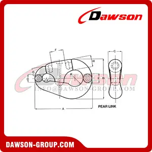 Pear Shaped Connecting link Shackles for Swivel to Anchor Shackles or Chain to Anchor Shackles