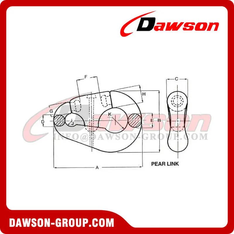 Pear Shaped Connecting link Shackles for Swivel to Anchor Shackles or Chain to Anchor Shackles