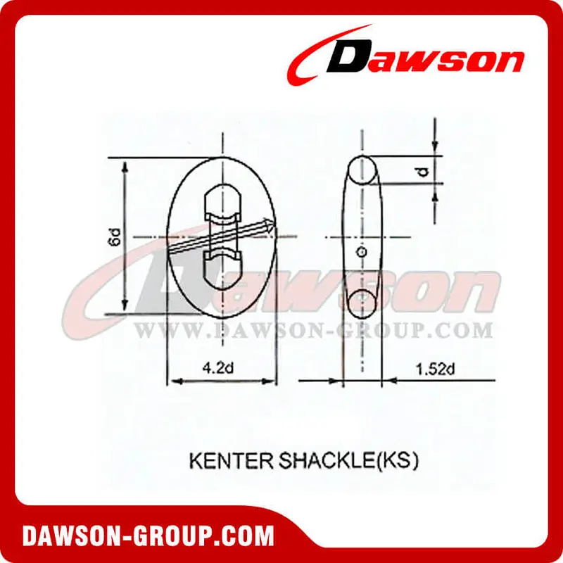 Black Painted Connecting Link Kenter Shackle for Oil Platform Mooring Chain
