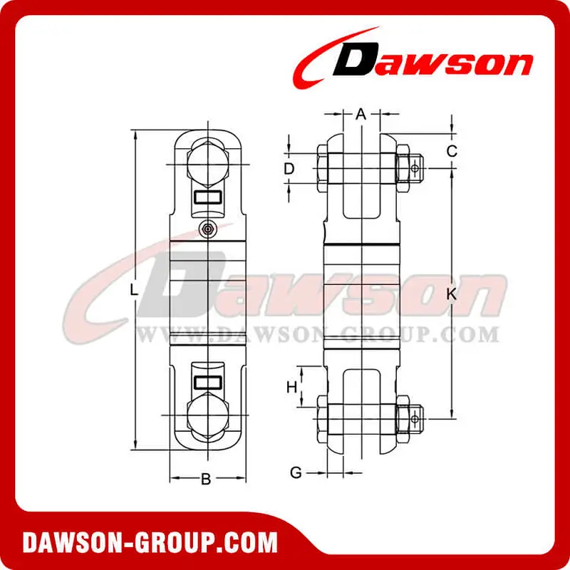 Grade 80 UU Type Angular Contact Bearing Swivels with Jaw and Jaw