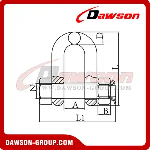 DS363 High Strength Bolt Type Dee Shackle for Lifting