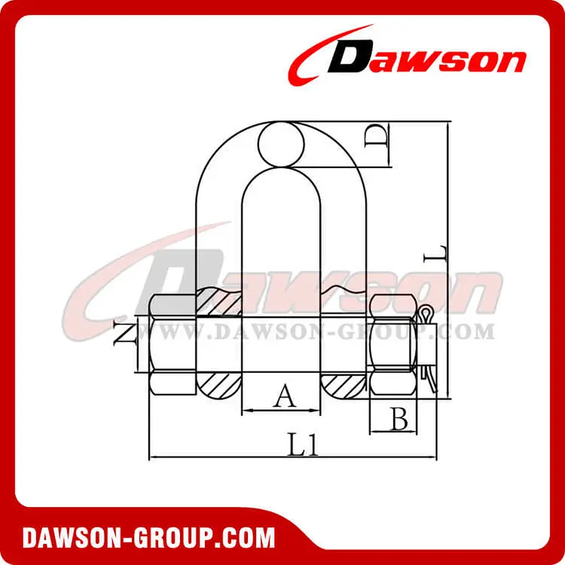 DS363 High Strength Bolt Type Dee Shackle for Lifting