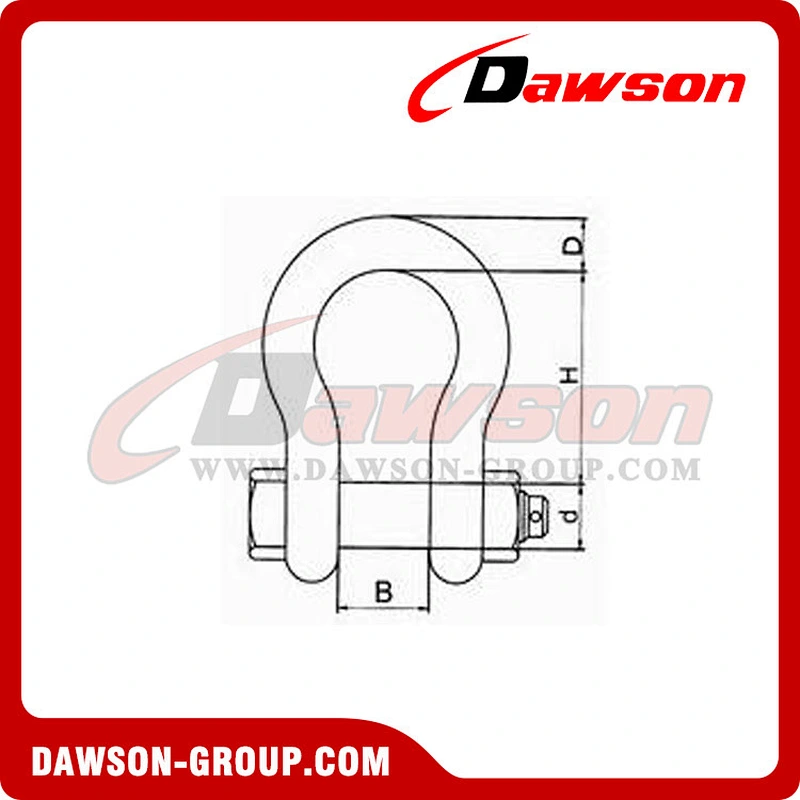 AS2741 Forged Alloy Grade S Bow Shackle With Safety Pins