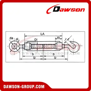 DIN 1480 Hook & Hook Turnbuckle