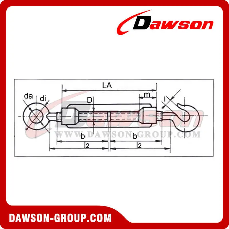 DIN 1480 Hook & Hook Turnbuckle