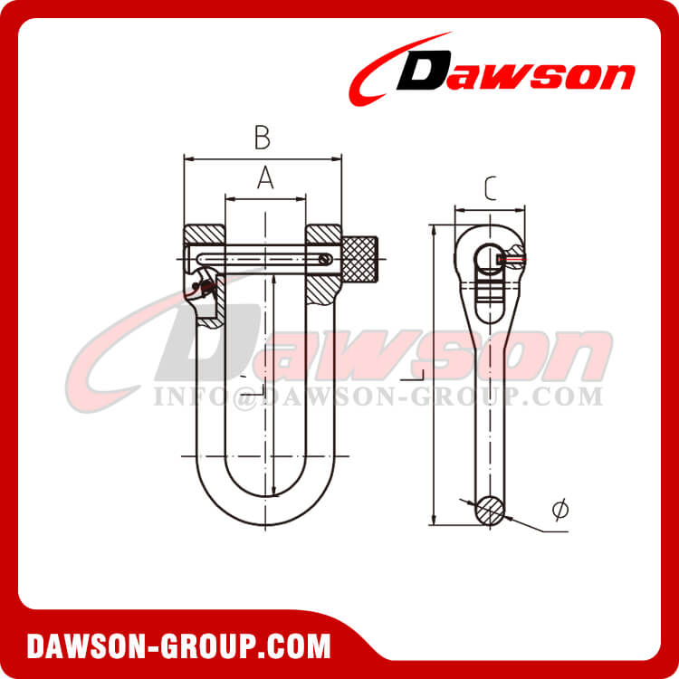 DS892 Forged Super Alloy Steel D Shackle with Safety Pin - Dawson Group Ltd. - China Manufacturer, Factory