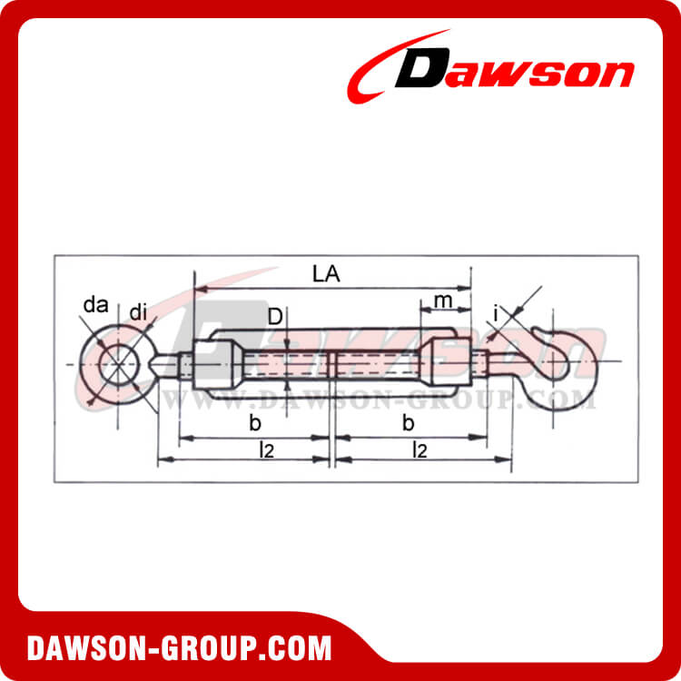 DIN 1480 Hook & Eye Turnbuckle - Dawson Group Ltd. - China Manufacturer, Factory