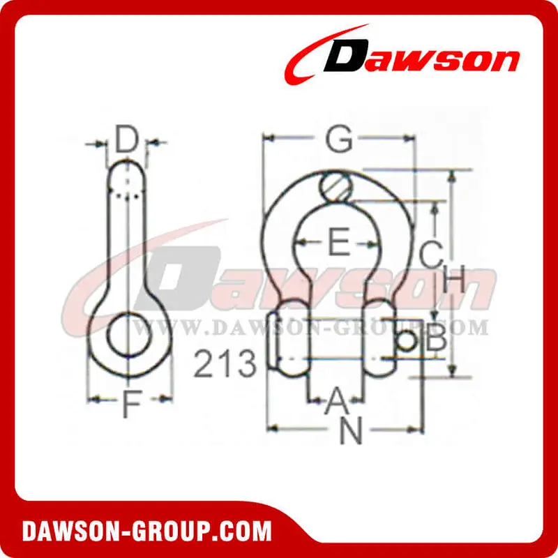 Forged Alloy Bow Shackles with Round Pin