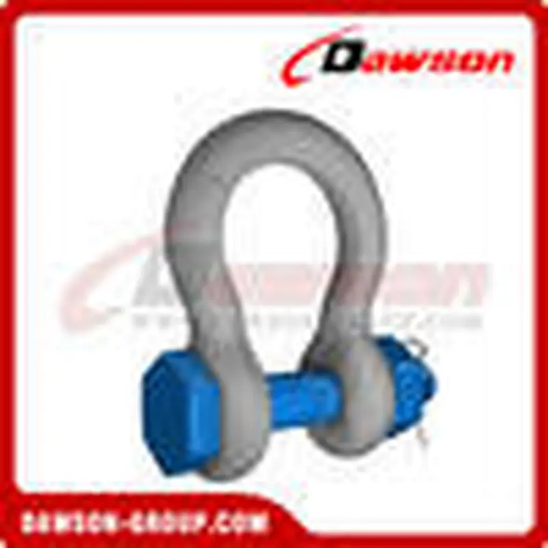 Dawson Brand Hot Dip Galvanized US Type Bow Shackle with Safety Pin, EN 138892003+A12008 Anchor Shackle, S6 Bolt Type Anchor Shackle