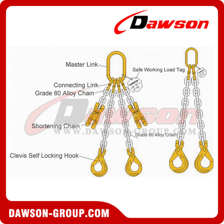 Grade 80 Double Leg Chain Sling, G80 Double Leg Chain Sling for Lifting & Lashing - Dawson Group Ltd. - China Manufacturer, Factory, Supplier