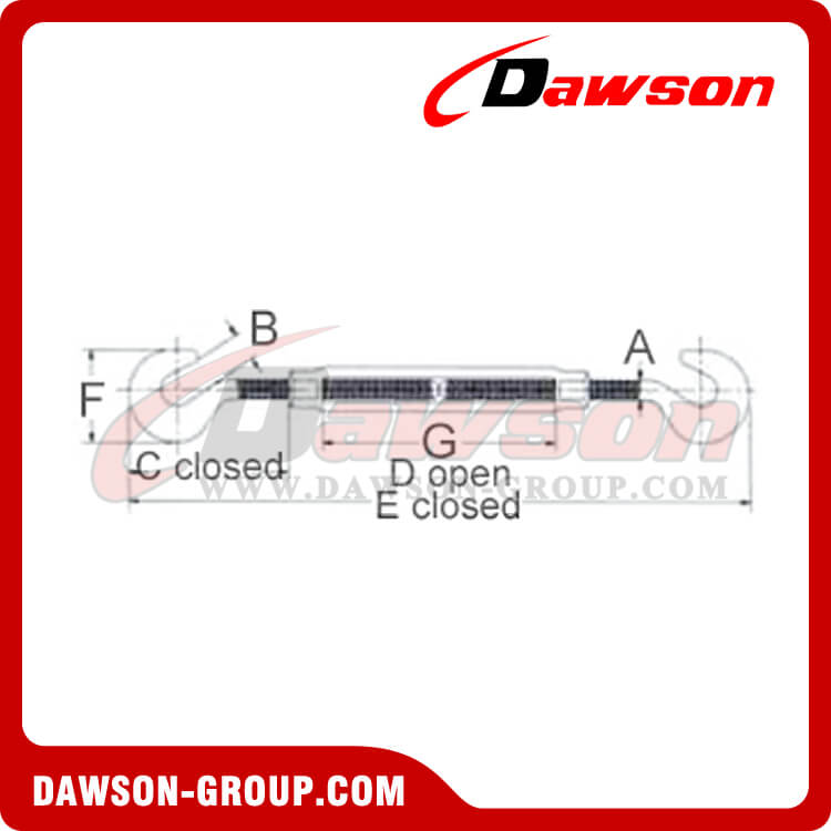 US Type Drop Forged Turnbuckle Hook & Hook - Dawson Group Ltd. - China Manufacturer, Factory