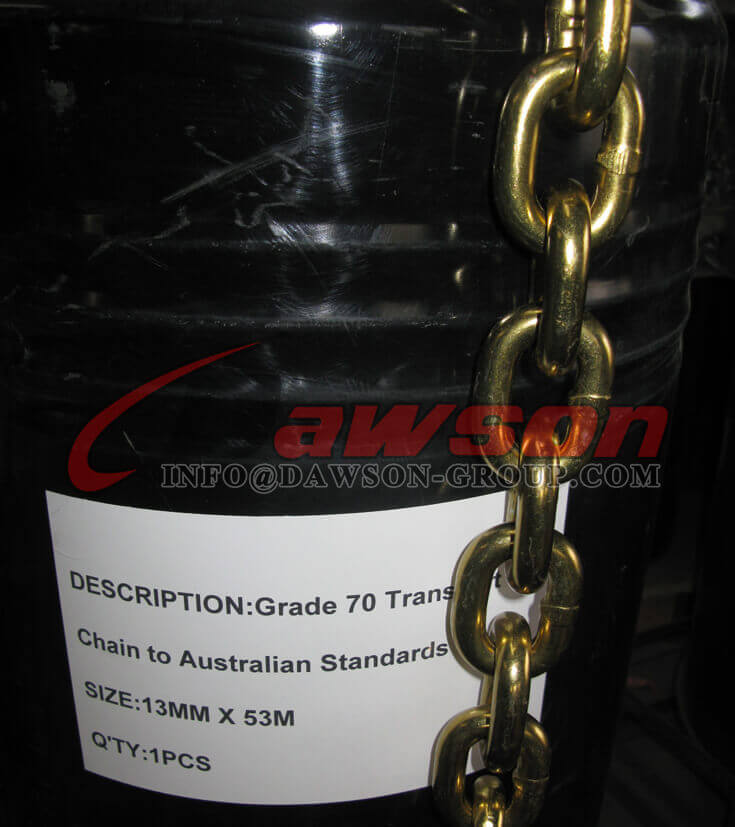Australian Standard 8mm x 9m Grade 70 Chain Assembly With Cradle Grab Hook Each End - Dawson Group Ltd. - Factory, Supplier